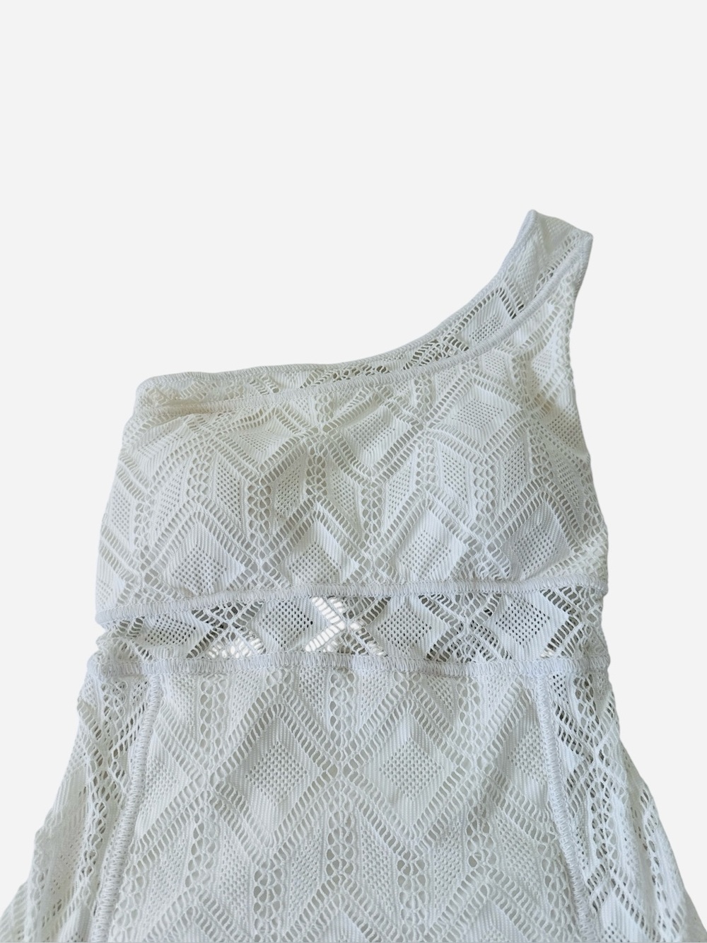 New BECCA Adeline Asymmetrical Crochet One Piece Swimsuit - Picture 7 of 12
